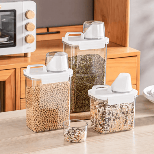 3pcs Storage containers with measuring cup | - Elegant Households KE