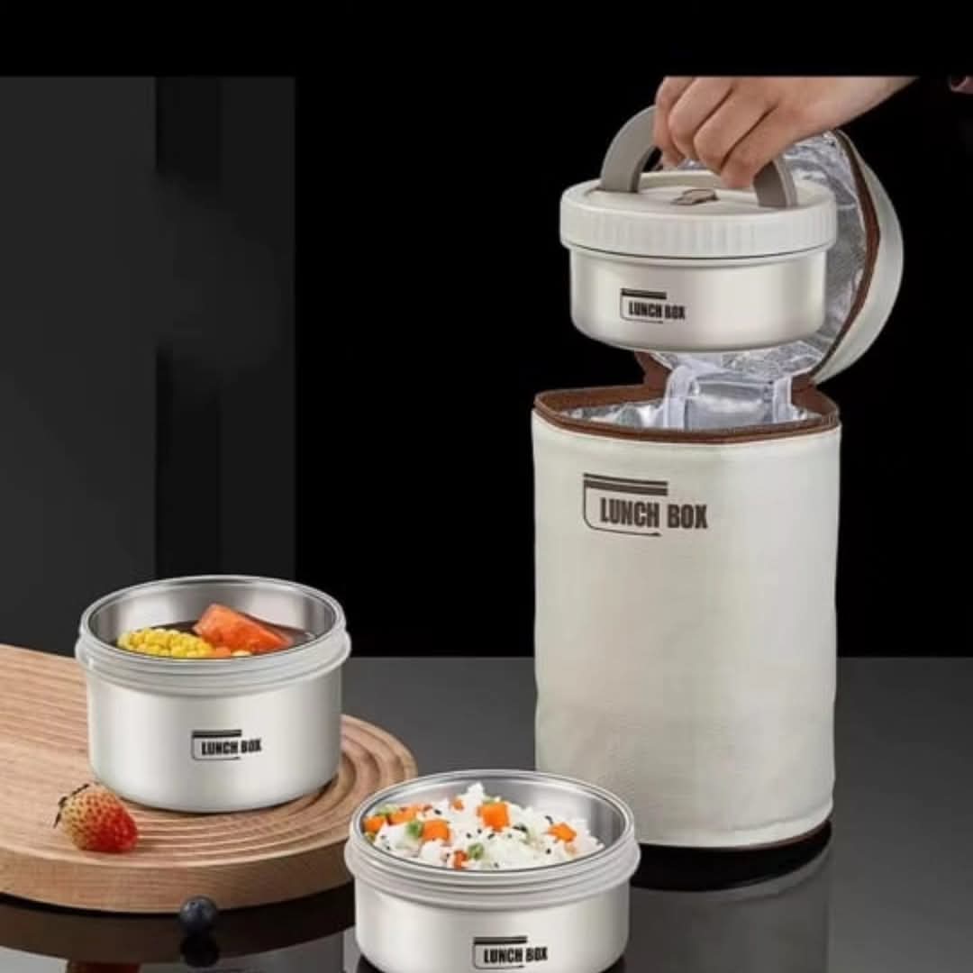 4 In 1 Lunch insulated set with 3 lunch boxes and 1 lunch bag | - Elegant Households KE