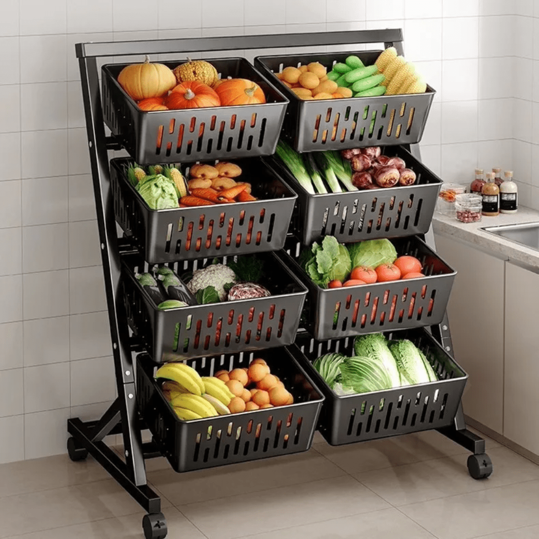 4 Layer Kitchen Vegetable basket rack | - Elegant Households KE