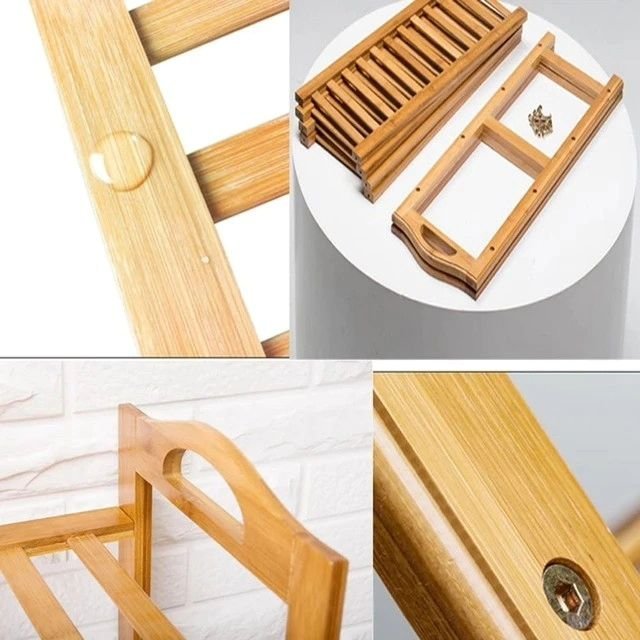 4 Layer Natural Bamboo Shoe Rack | - Elegant Households KE