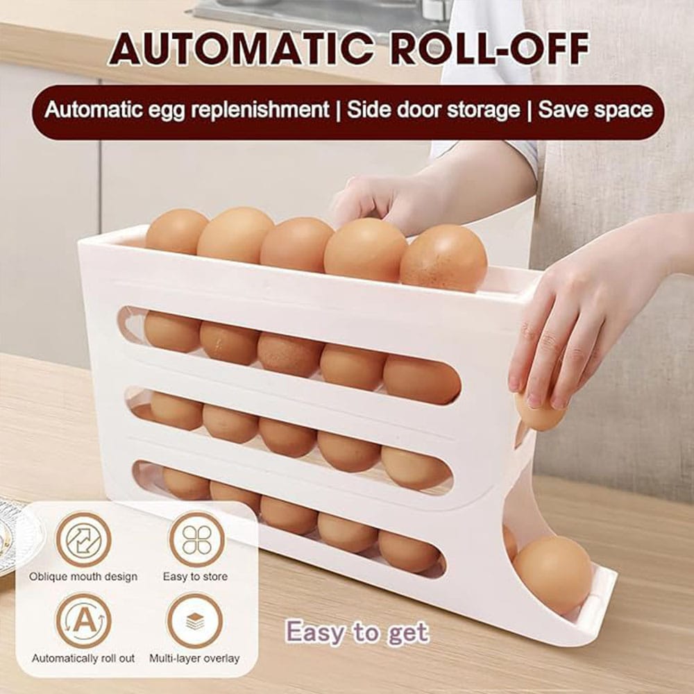 4 layer Rolling egg holder/dispenser | - Elegant Households KE