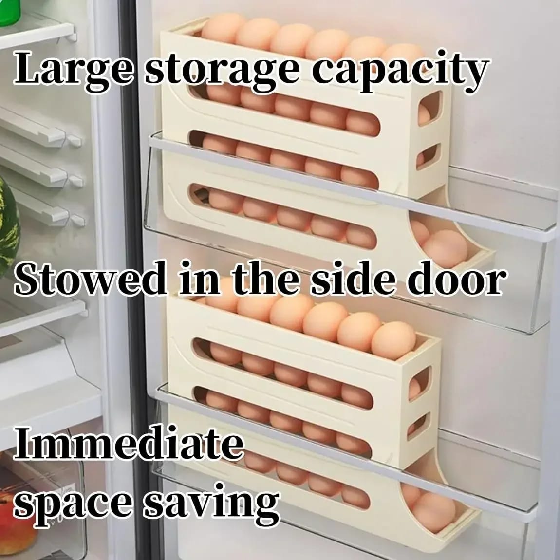 4 layer Rolling egg holder/dispenser | - Elegant Households KE