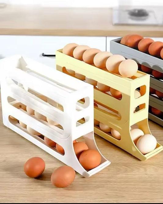 4 layer Rolling egg holder/dispenser | - Elegant Households KE