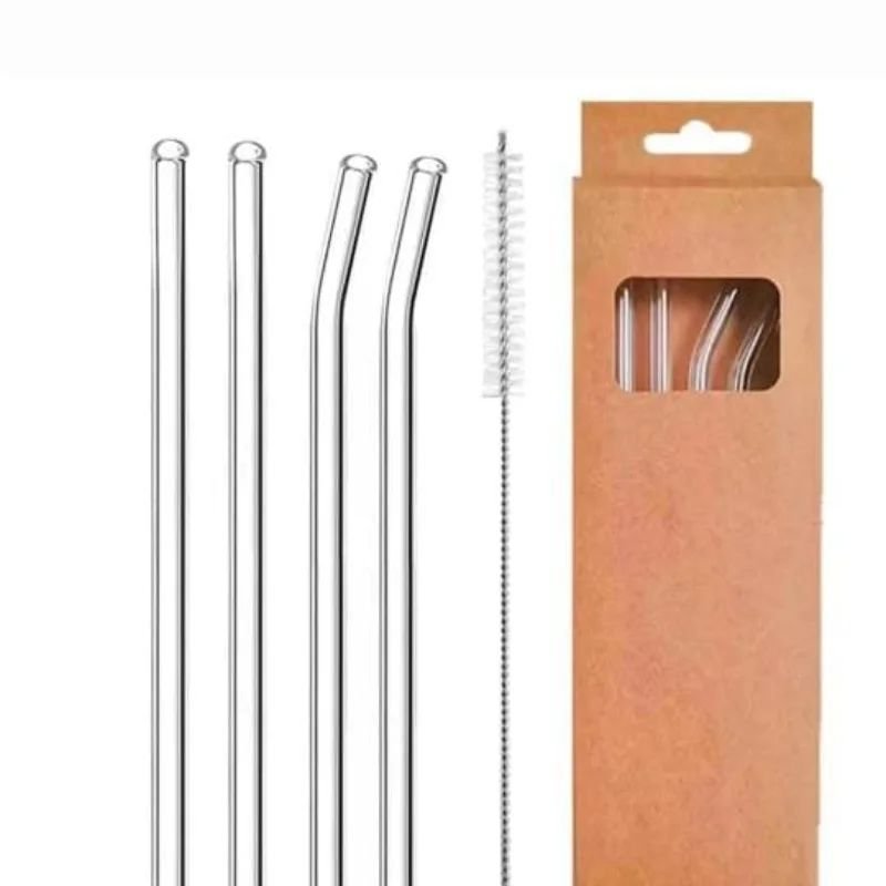 4 Pcs Reusable Glass Straws | - Elegant Households KE