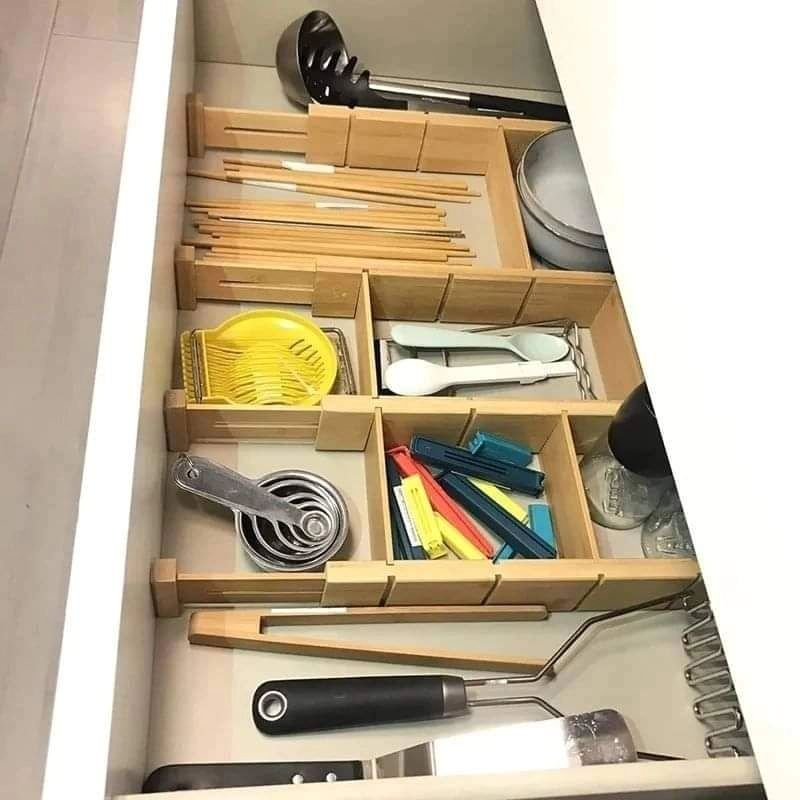 4 Set Bamboo Drawer Divider with Inserts | - Elegant Households KE