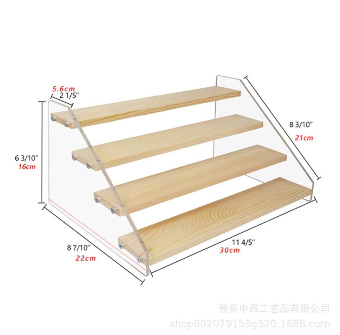 4 Tier Bamboo and Acrylic multi purpose stand | - Elegant Households KE