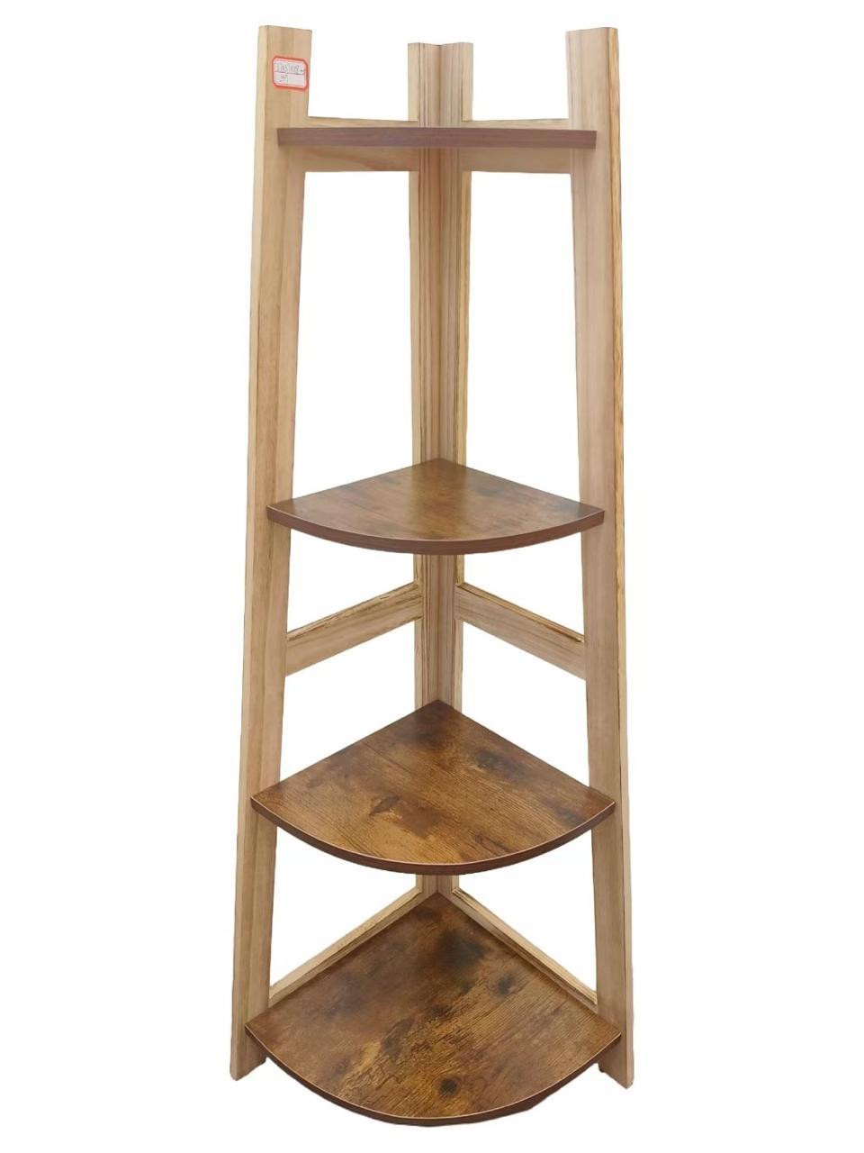 4 tier Brown corner storage rack | - Elegant Households KE