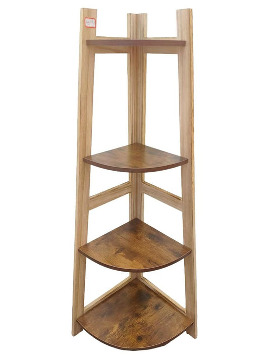 4 tier Brown corner storage rack | - Elegant Households KE