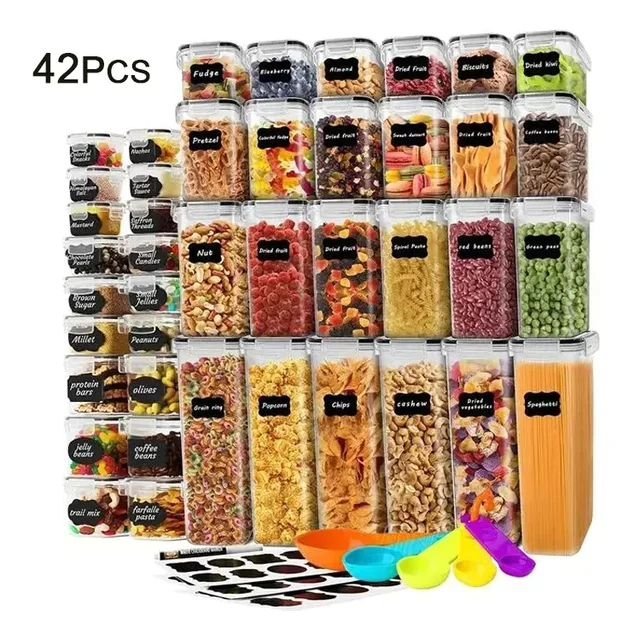 42pcs Bpa Free Airtight Plastic Containers | - Elegant Households KE