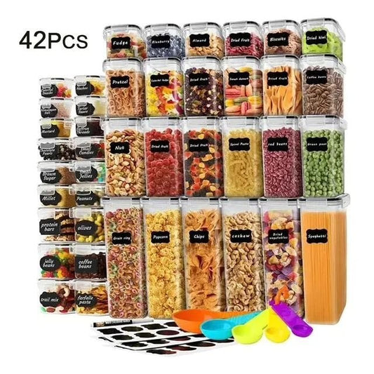42pcs Bpa Free Airtight Plastic Containers | - Elegant Households KE