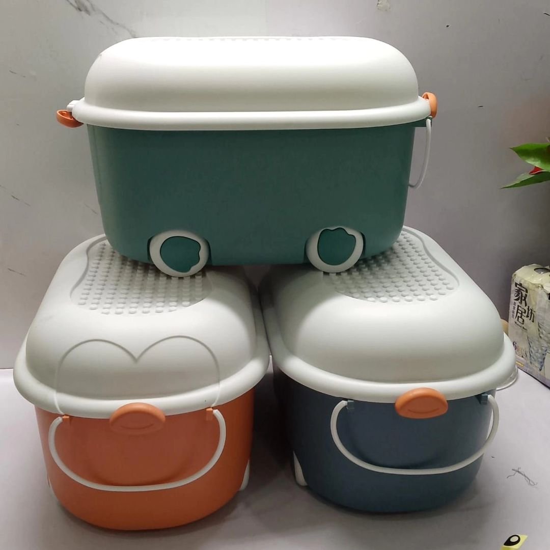 48L Wheeled Trolley Bucket Ideal for Storage of Toys | - Elegant Households KE