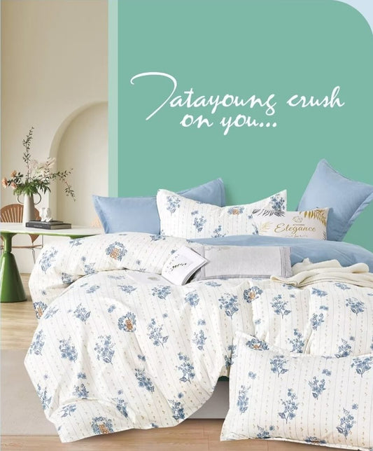 4pc Double Sided Luxurious High Quality Duvet Cover Set (Floral Edition) | - Elegant Households KE