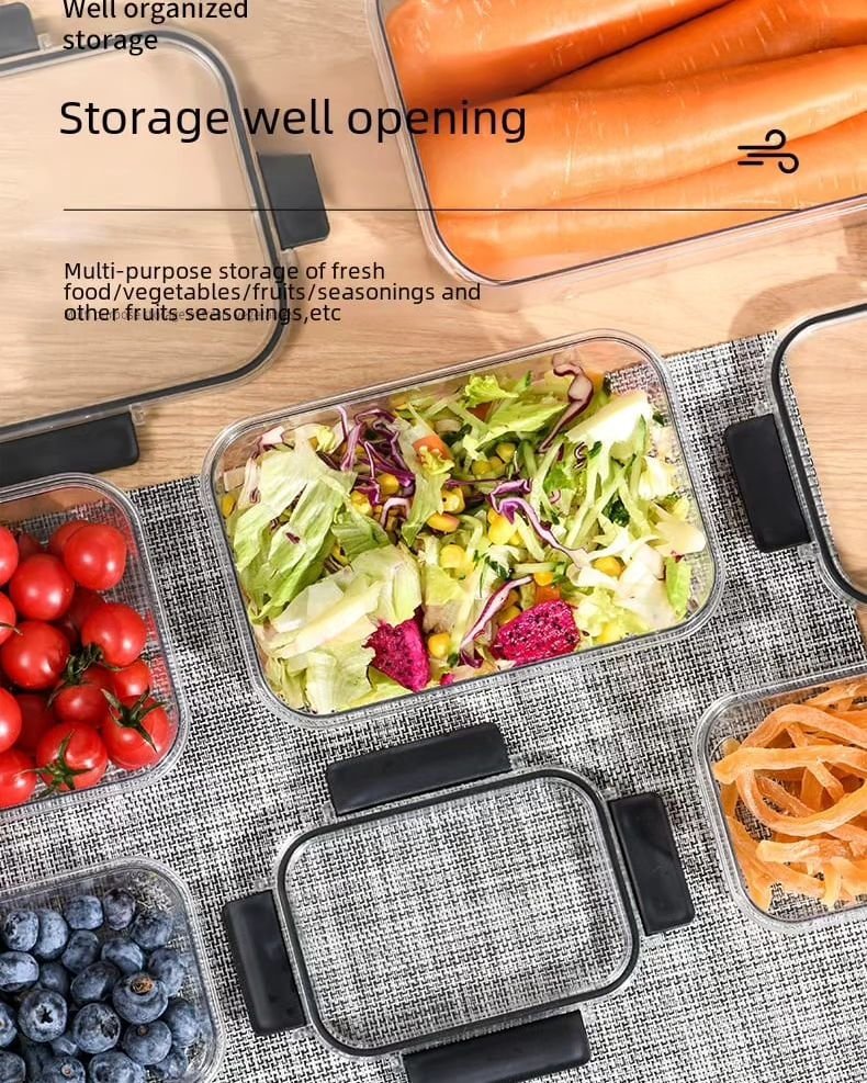 4pc Transparent Sealed Refrigerator Food Container | - Elegant Households KE