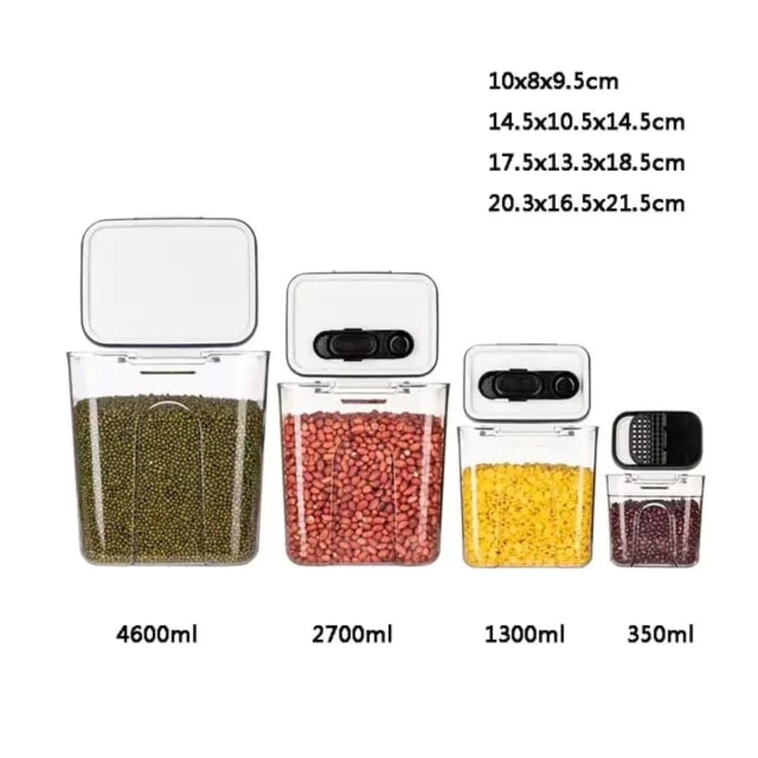 4pcs Airtight storage containers with spoons  | - Elegant Households KE