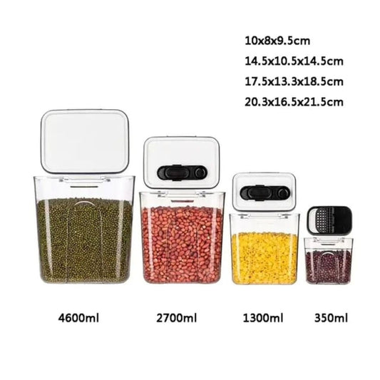 4pcs Airtight storage containers with spoons  | - Elegant Households KE