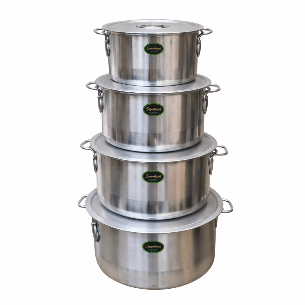 4pcs Aluminum Sufurias Set No.22–28 with Lids | - Elegant Households KE