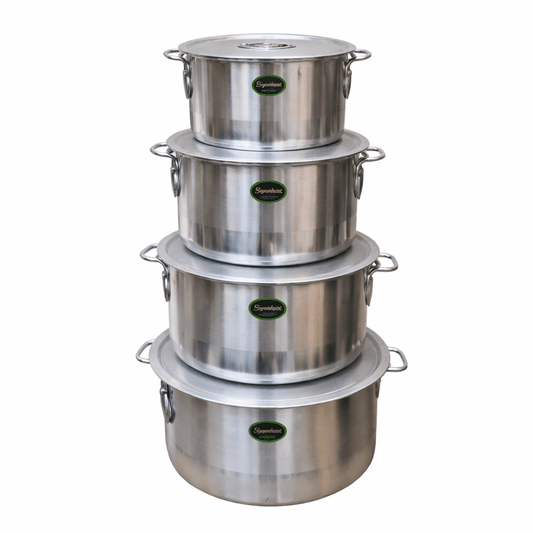 4pcs Aluminum Sufurias Set No.22–28 with Lids | - Elegant Households KE
