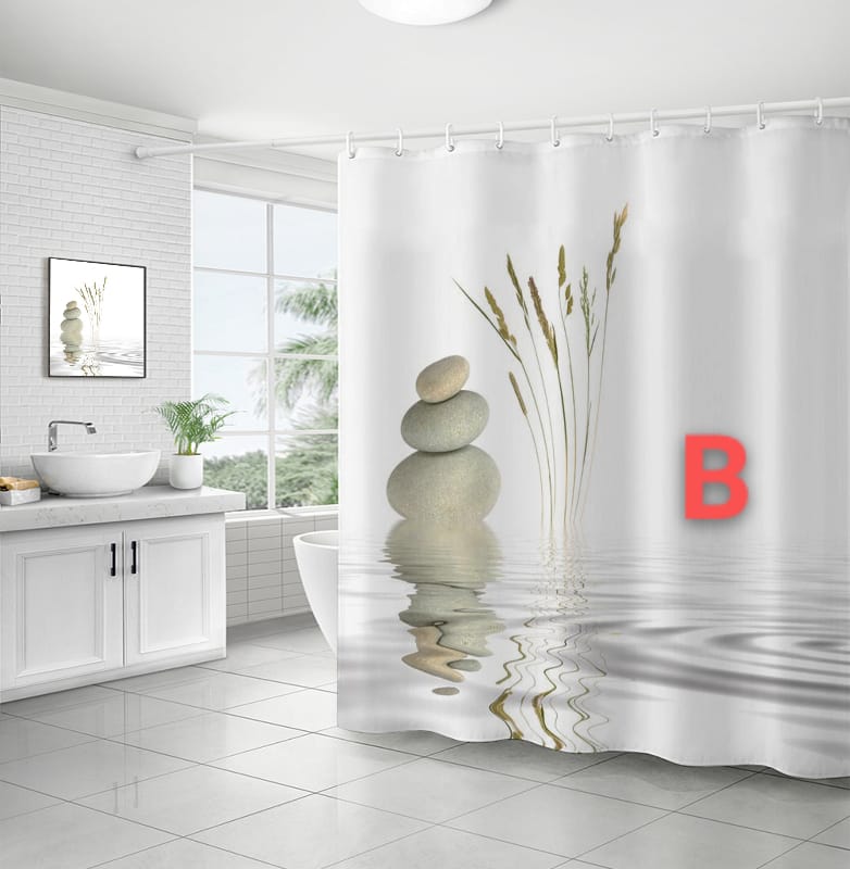 4Pcs Bathroom shower curtains set | - Elegant Households KE