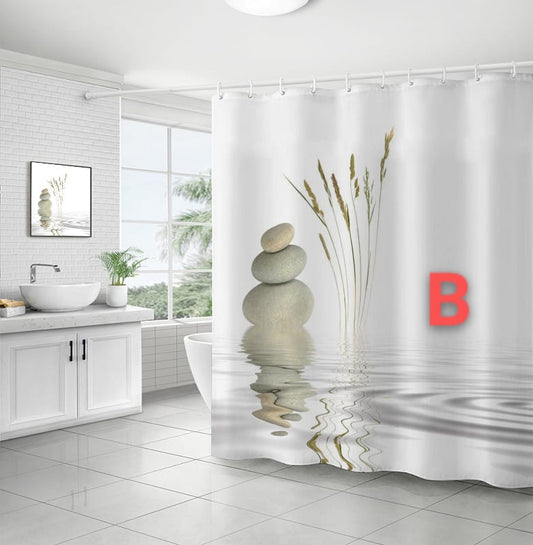 4Pcs Bathroom shower curtains set | - Elegant Households KE