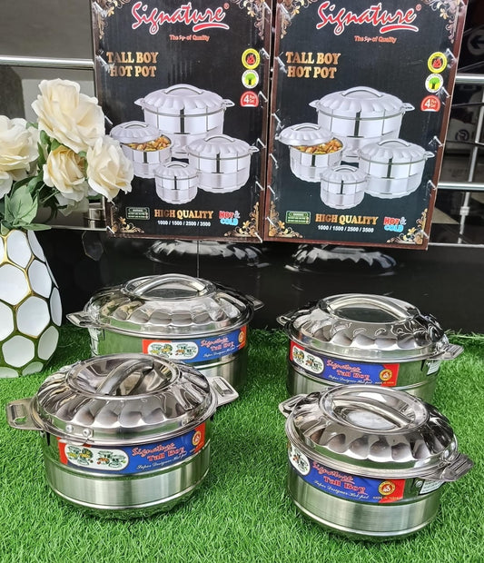 4pcs Luxurious Insulated Hotpot Set – Keeps Food Hot & Fresh 1–5hrs | - Elegant Households KE