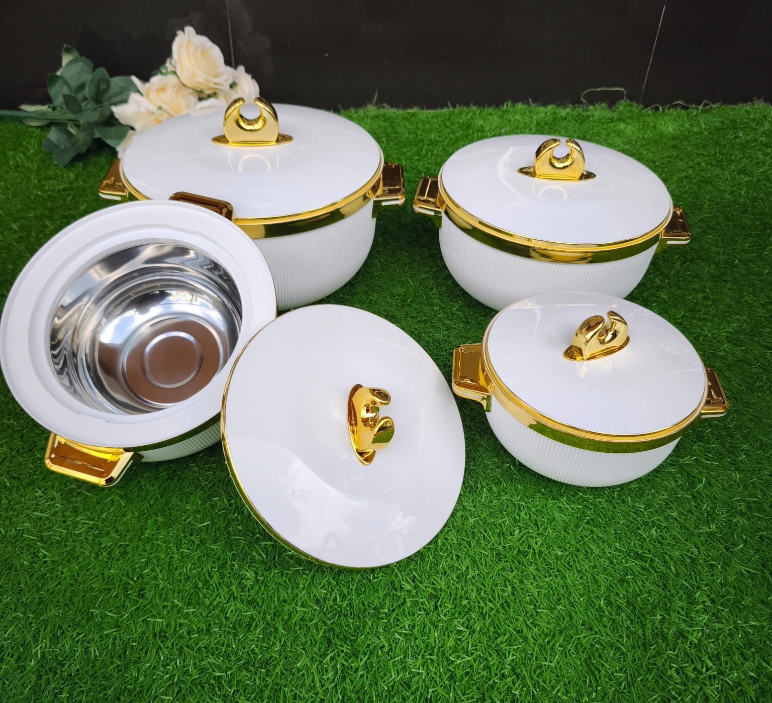 4pcs Luxurious Insulated Hotpot Set – Keeps Food Hot & Fresh for 1–5hrs | - Elegant Households KE