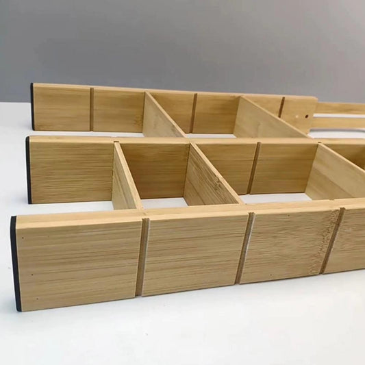 4pcs set Bamboo Drawer Divider with inserts | - Elegant Households KE