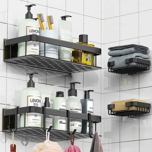 4pcs Set Shower Caddy Shelf/Bathroom Organizer | - Elegant Households KE