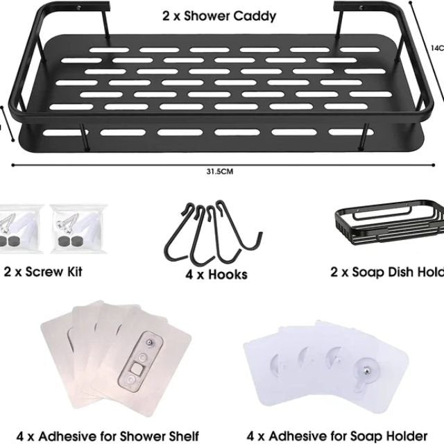 4pcs set Shower caddy shelf/Bathroom Organizer | - Elegant Households KE