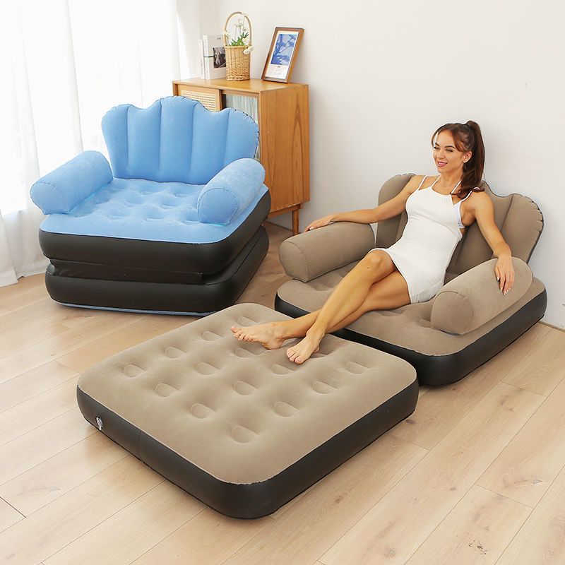 5 in 1 inflatable Couch lazy Sofa bed with L - shaped armrest | - Elegant Households KE