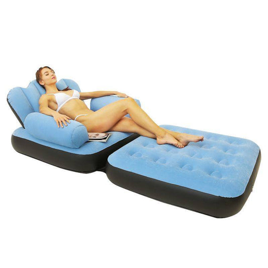 5 in 1 inflatable Couch lazy Sofa bed with L - shaped armrest | - Elegant Households KE