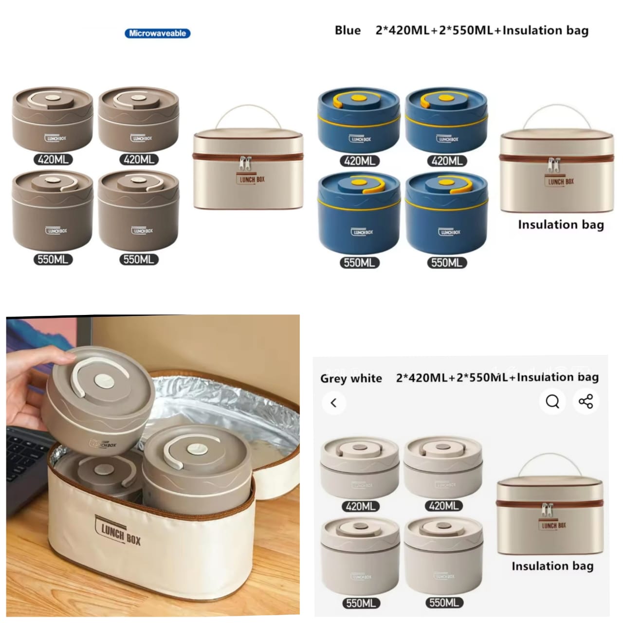 5 In 1 Lunch insulated set Combo | - Elegant Households KE