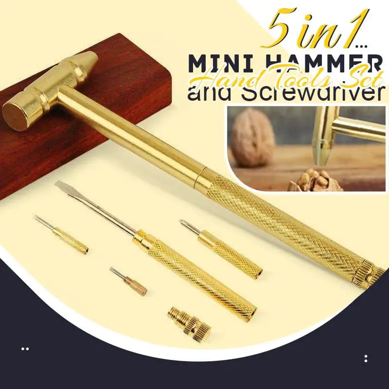 5 in 1 Multifunction Mini Hammer and Screwdriver Hand Tools Set | - Elegant Households KE