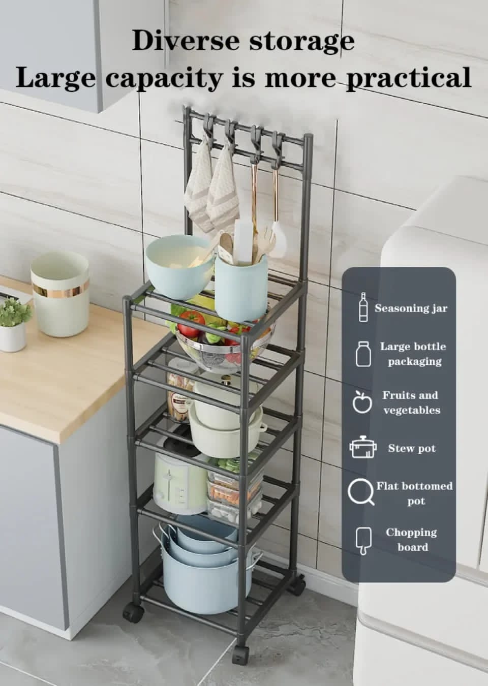 5 layers multipurpose storage rack | - Elegant Households KE