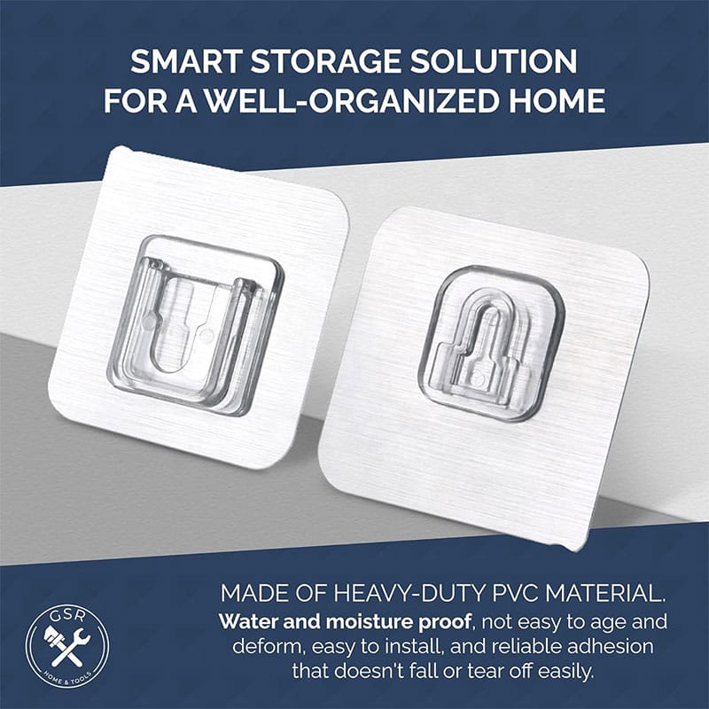 5 pair Self adhesive double sided hooks | - Elegant Households KE