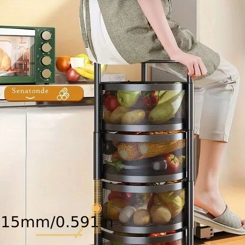5 Tier Round Rotating Fruit Rack | - Elegant Households KE