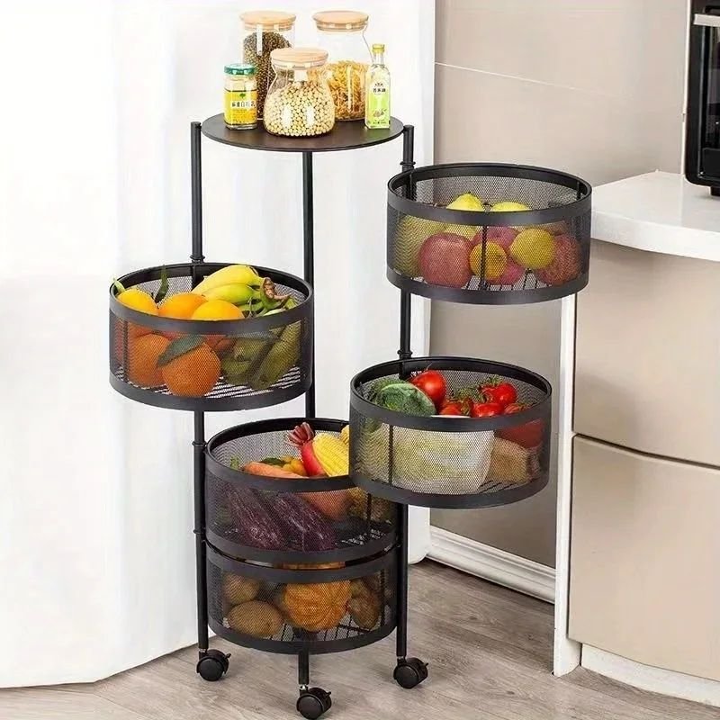 5 Tier Round Rotating Fruit Rack | - Elegant Households KE