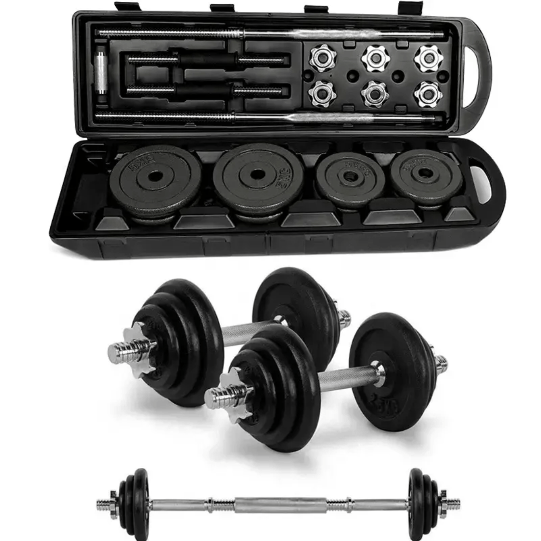 50KG York Barbell and Dumbbell Set – Cast Iron Weightlifting Kit | - Elegant Households KE