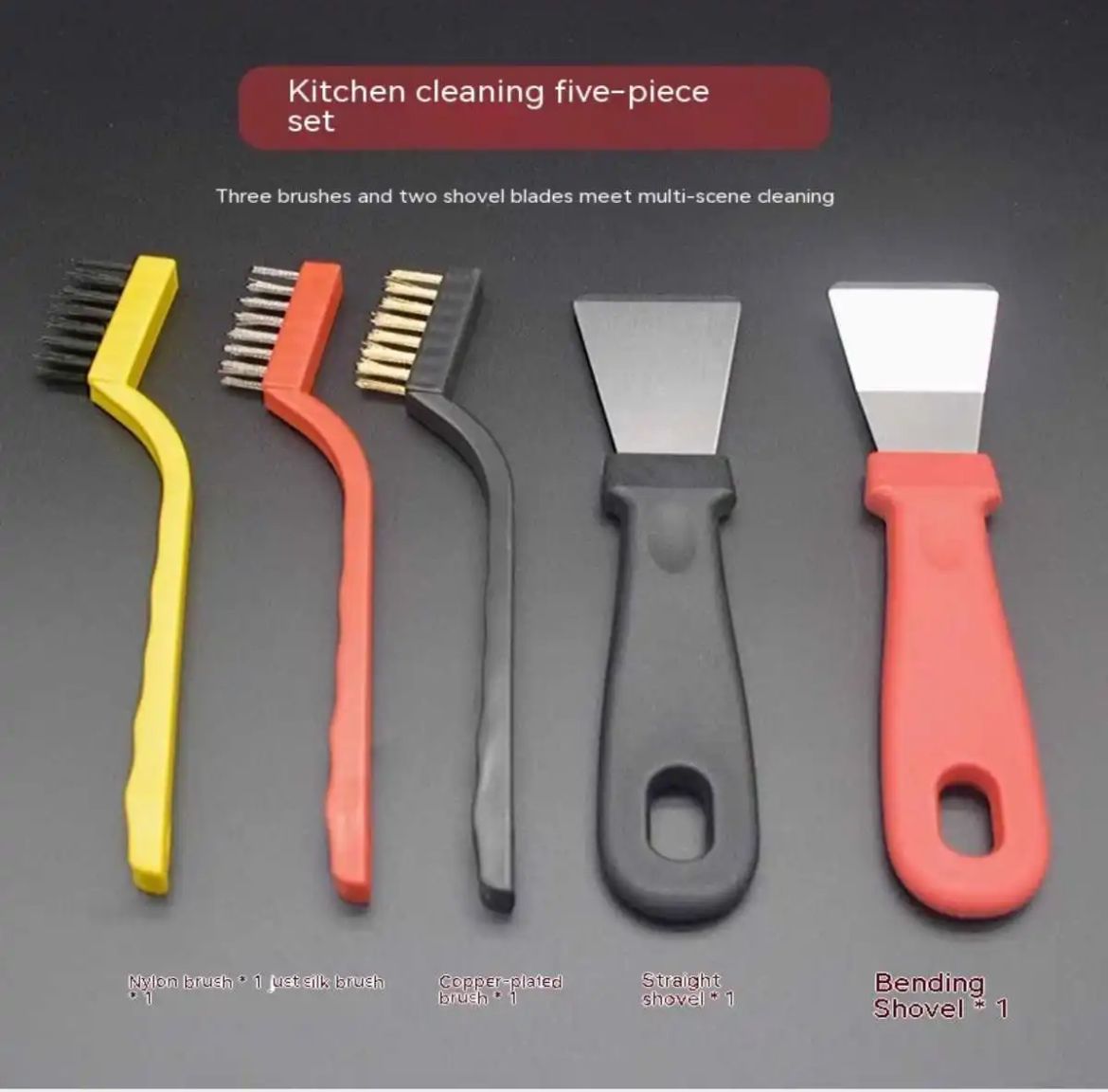 5pcs Kitchen Cleaning Brush Set | - Elegant Households KE