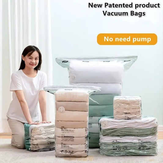 5pcs set No Pump Needed Vacuum Storage Bags | - Elegant Households KE