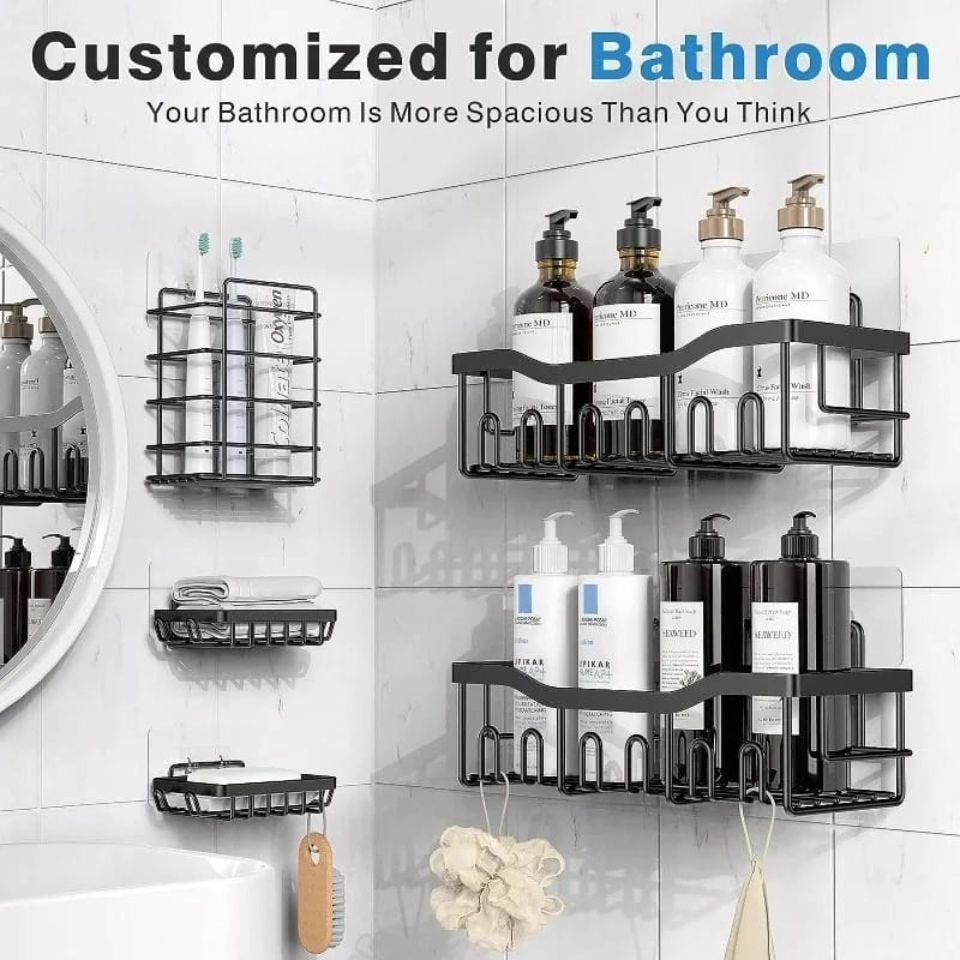 5pcs Set Shower Caddy Shelf/Bathroom Organizer | - Elegant Households KE