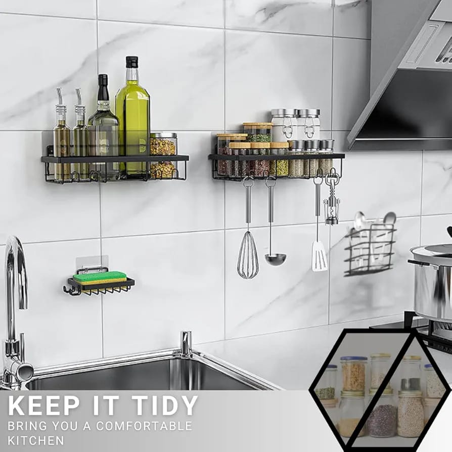 5pcs set Shower caddy shelf/Bathroom organizer  | - Elegant Households KE