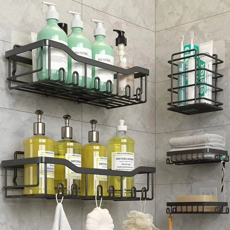 5pcs Set Shower Caddy Shelf/Bathroom Organizer | - Elegant Households KE