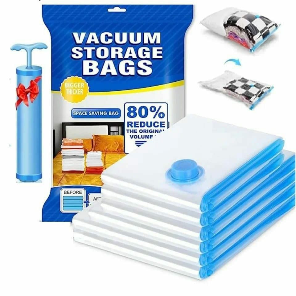 5pcs set Vacuum Storage Bags with pump | - Elegant Households KE