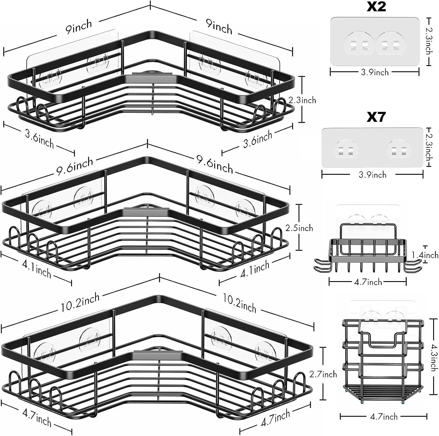 5pcs Shower Caddy Shelf Set – No Drill Bathroom Organizer | - Elegant Households KE