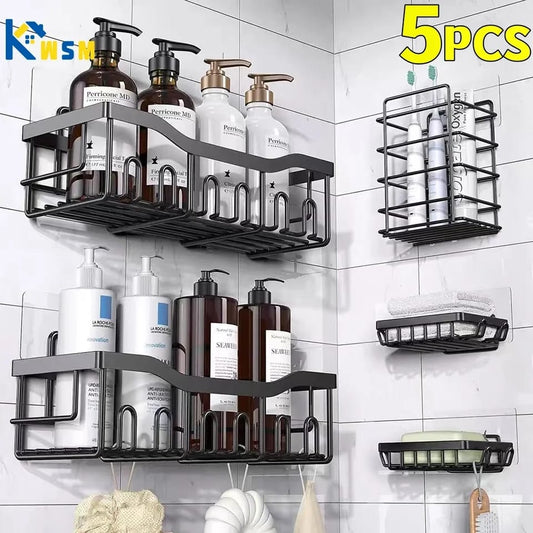 5pcs Shower caddy shelf/Bathroom organizer | - Elegant Households KE