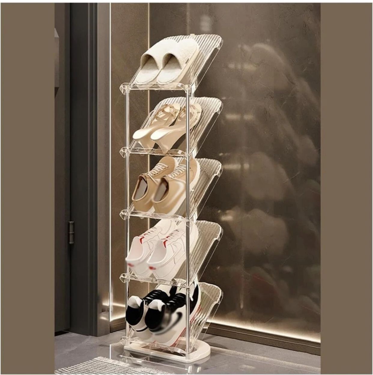 5Tier - Entryway Stackable Shoe Organizer/Shoe Rack | - Elegant Households KE