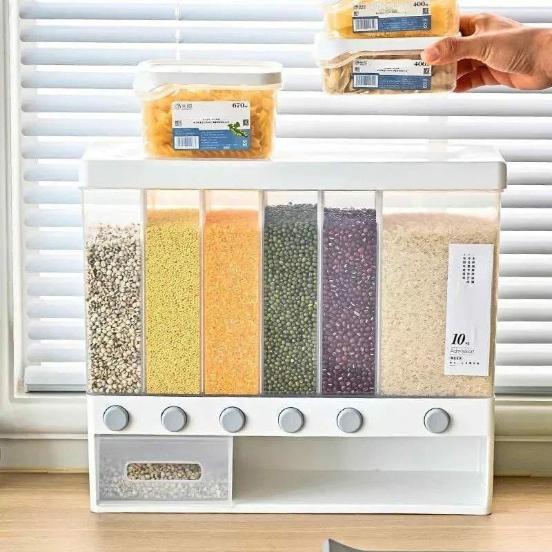 6 compartment cereals dispenser | - Elegant Households KE