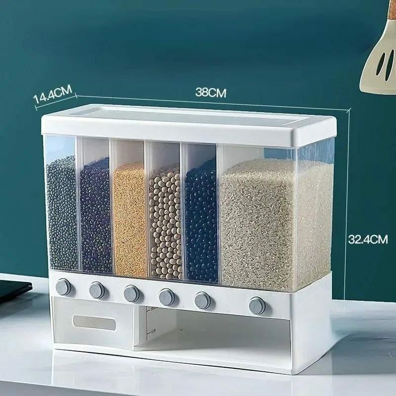 6 compartment cereals dispenser | - Elegant Households KE