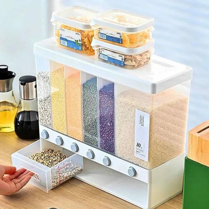 6 compartment cereals dispenser | - Elegant Households KE