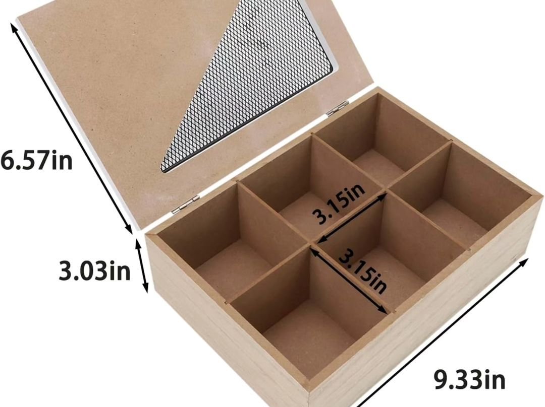 6 Compartments Wooden Teabag Organizer | - Elegant Households KE